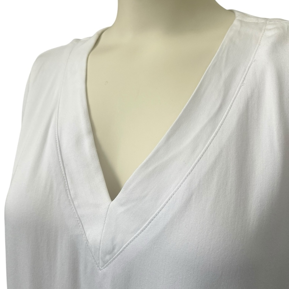 Splendid White V Neck Shift Dress Pockets Beach Cover Up Summer XS NWT - Picture 4 of 12